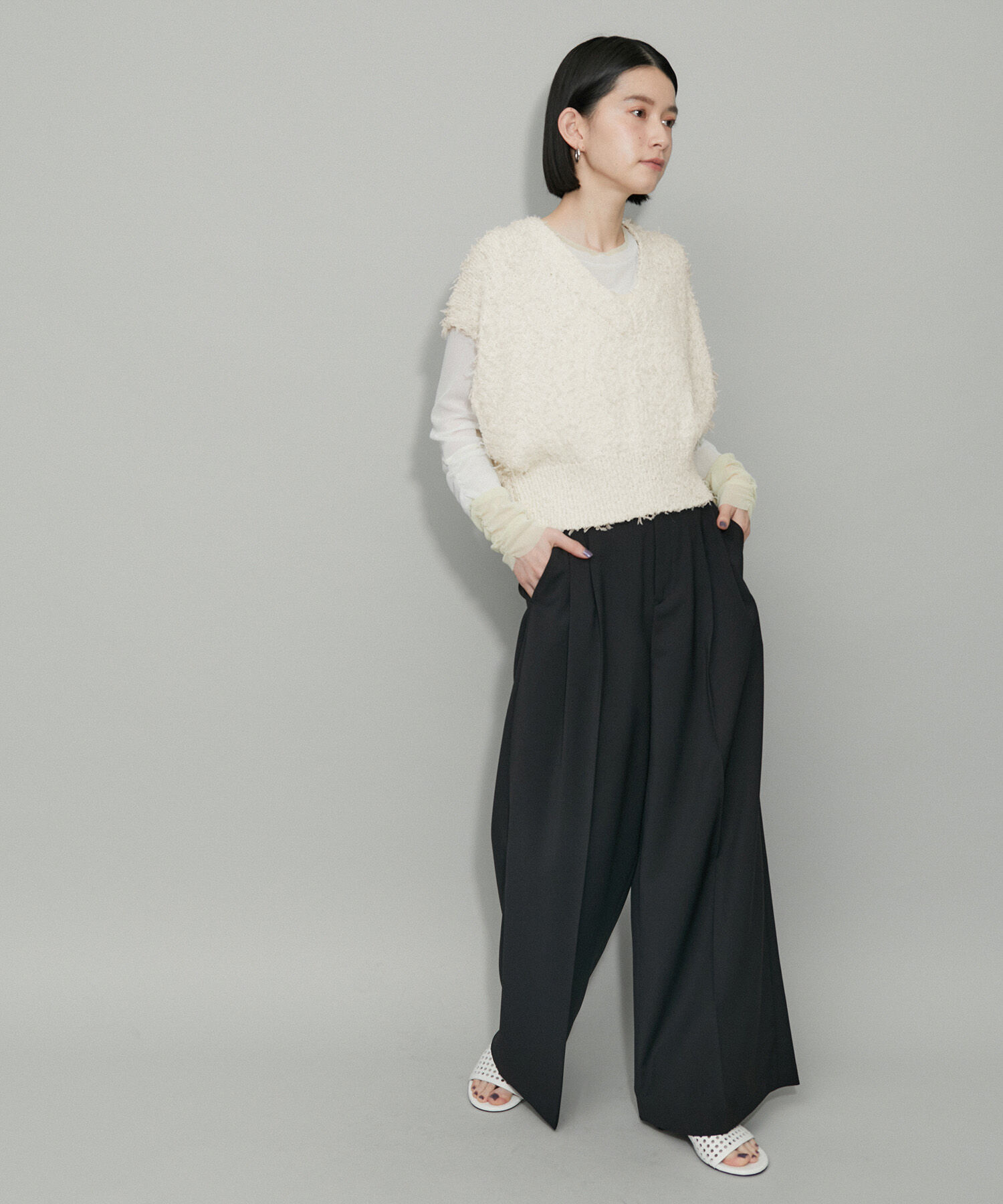 ADAM ET ROPE'「【WEB限定】ファンシーニットジレ」|ニット・セーター|