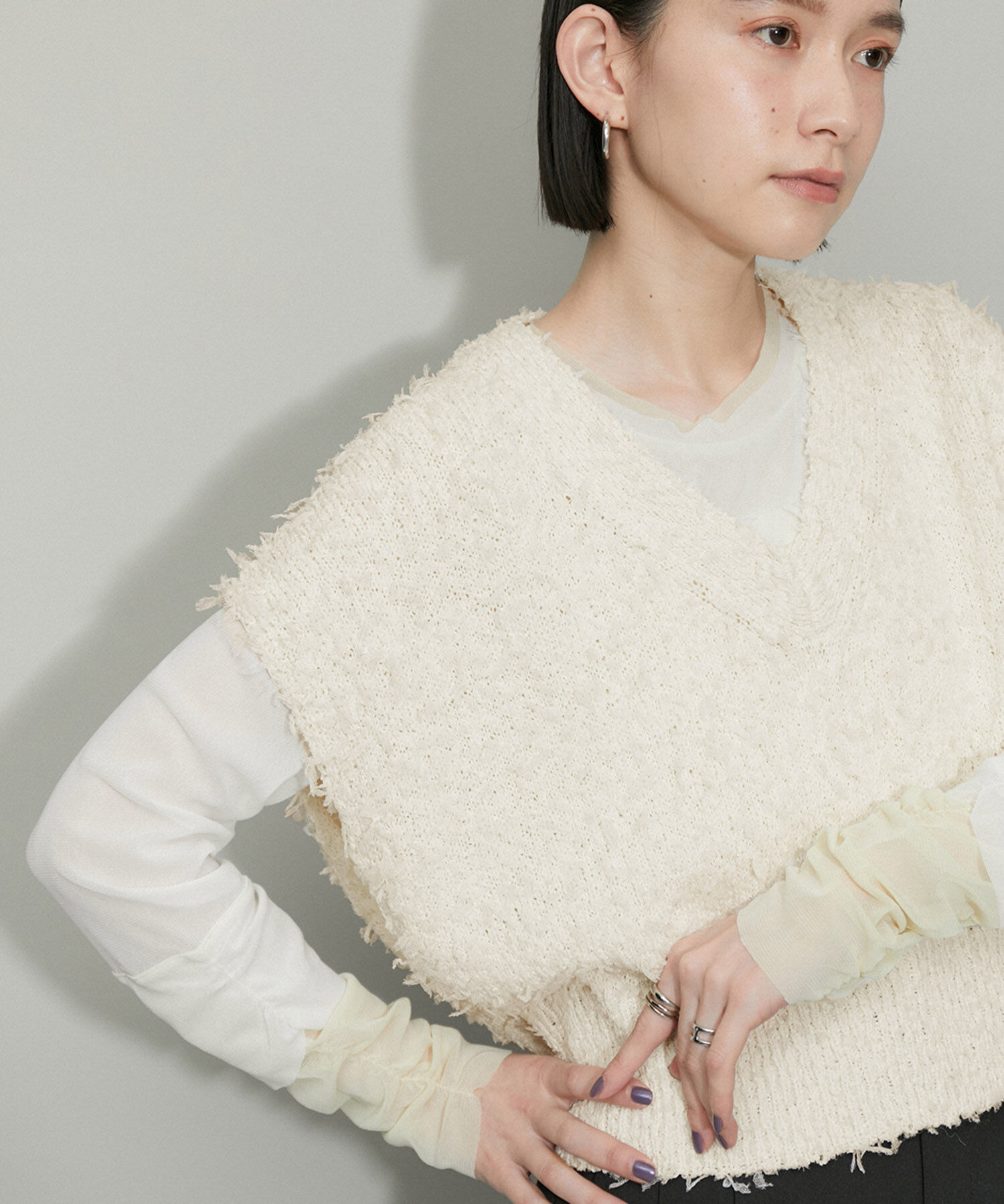 ADAM ET ROPE'「【WEB限定】ファンシーニットジレ」|ニット・セーター|