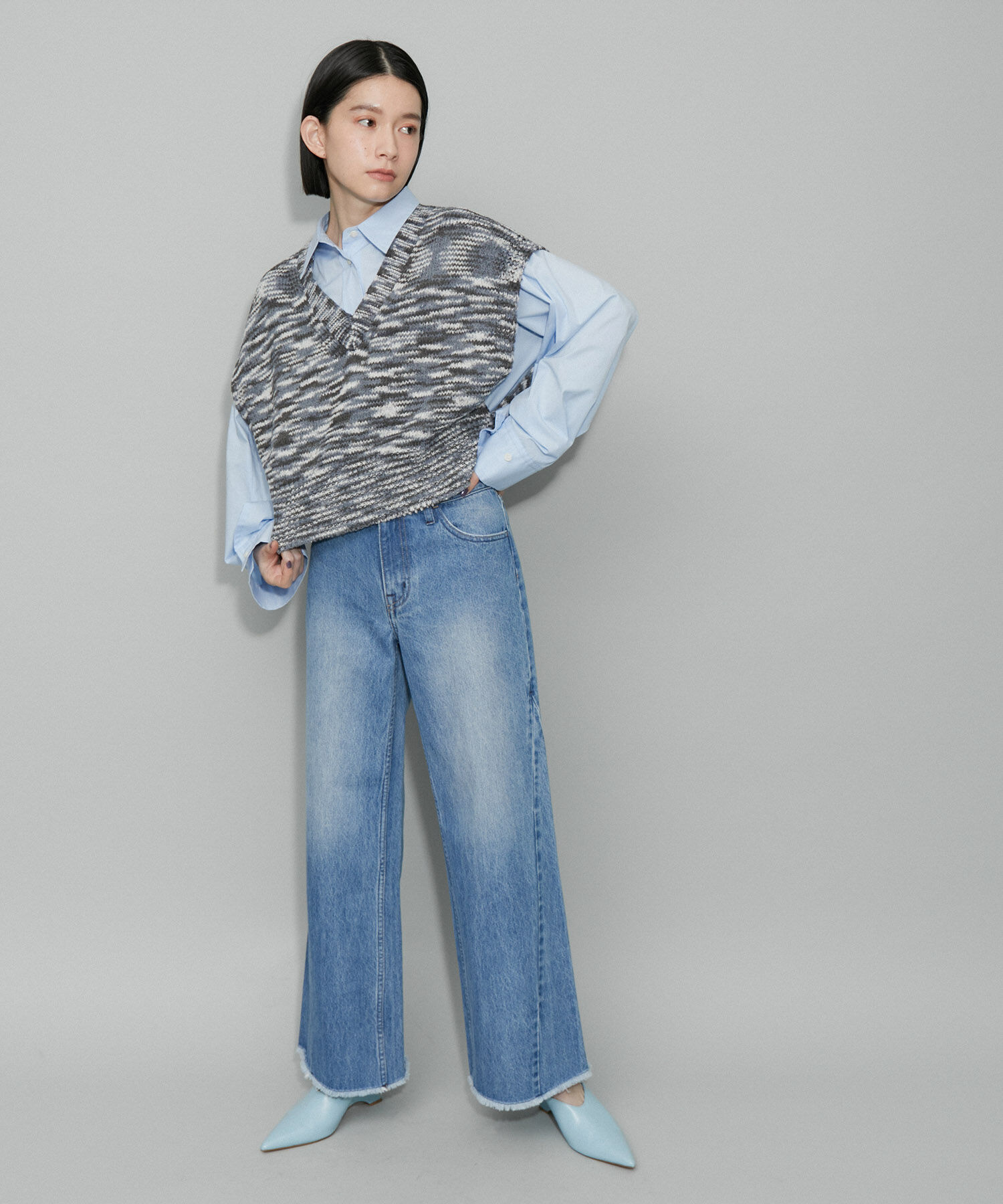 ADAM ET ROPE'「【WEB限定】ファンシーニットジレ」|ニット・セーター|