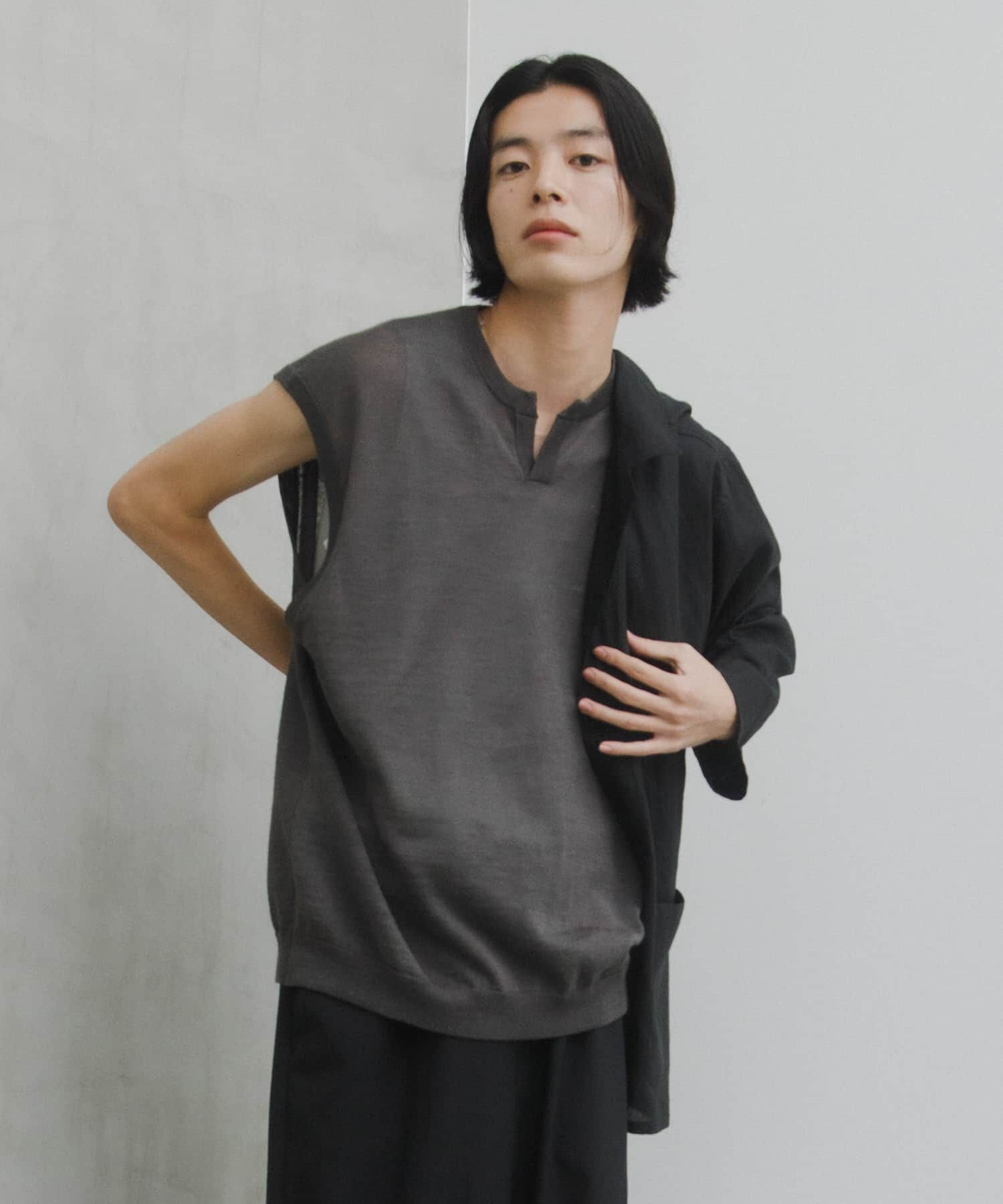 URBAN RESEARCH DOORS「Ramie High Gauge KnitVest」|ベスト・ジレ|