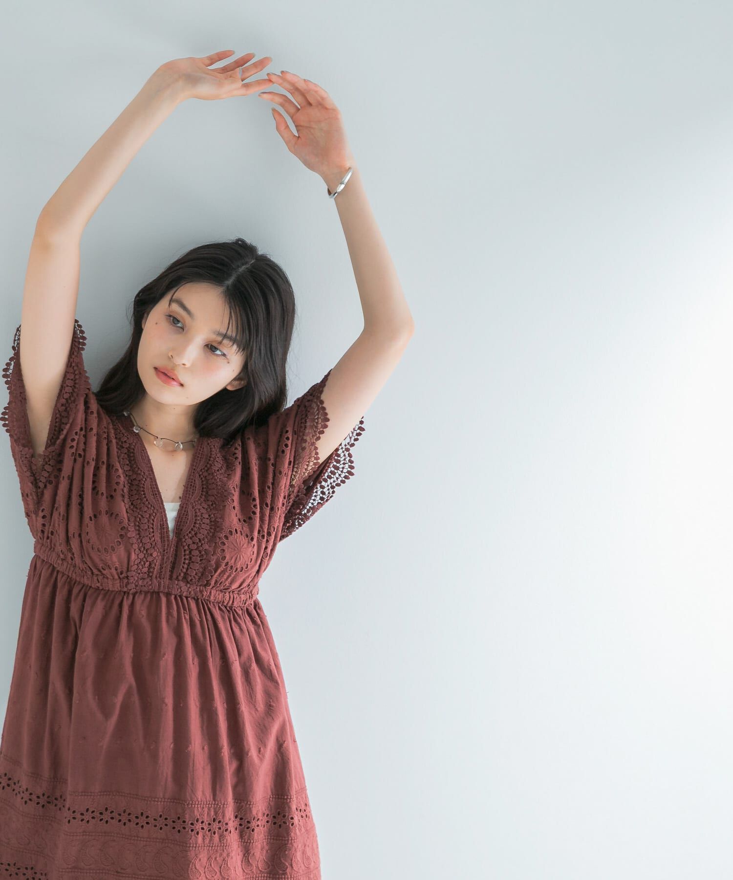 URBAN RESEARCH ROSSO「インドコットンエンブロイダリーワンピース」|ワンピース|