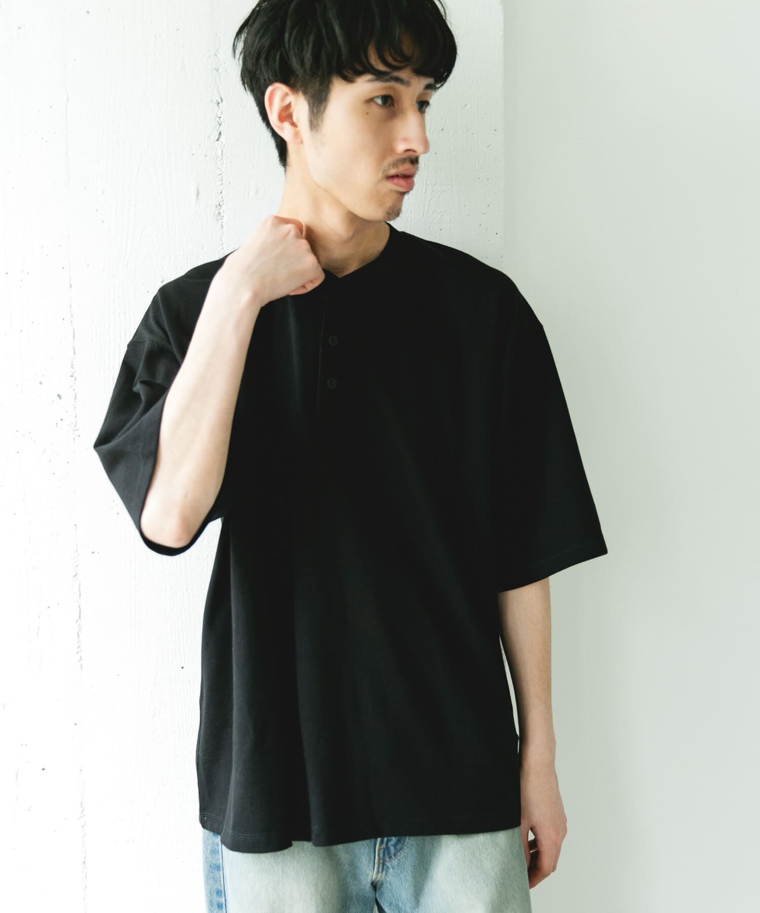 URBAN RESEARCH DOORS「TOMPKINS ヘンリーネック ショートスリーブ Tシャツ」|Tシャツ・カットソー|