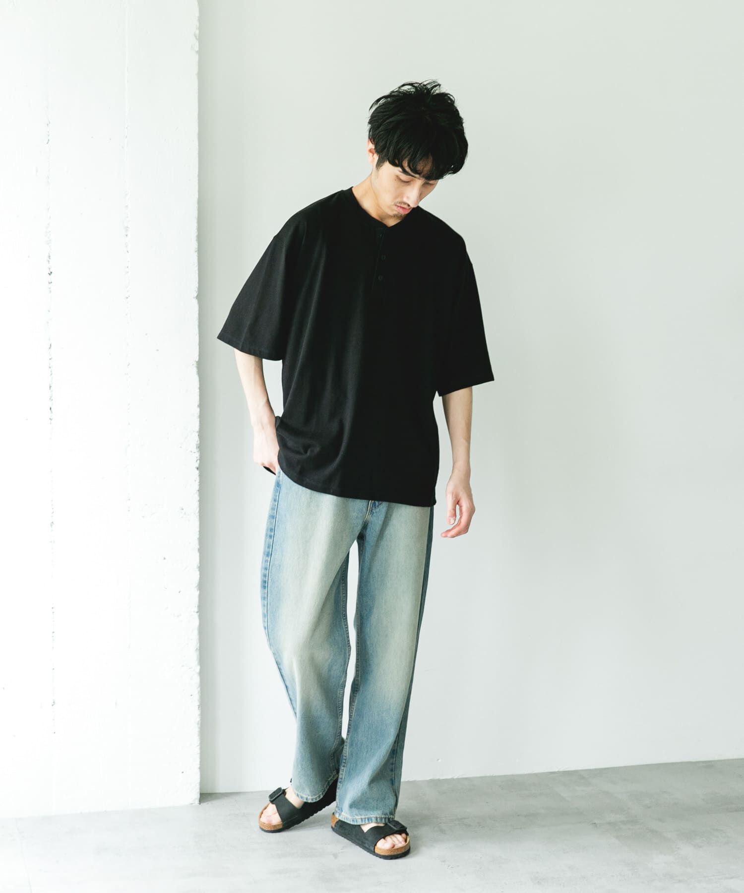 URBAN RESEARCH DOORS「TOMPKINS ヘンリーネック ショートスリーブ Tシャツ」|Tシャツ・カットソー|