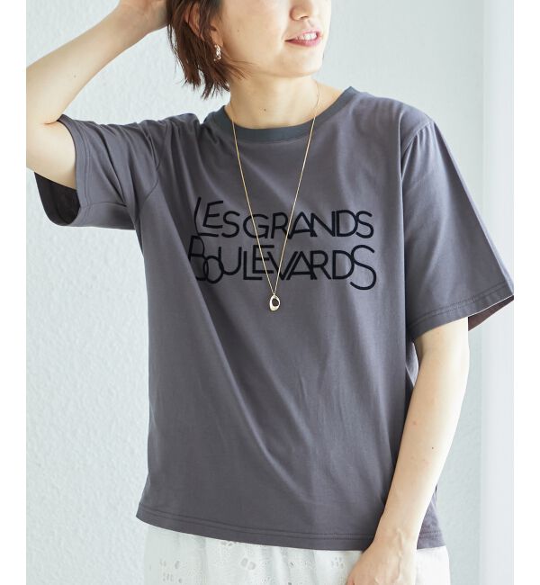  「《手洗い可能》Les Grands BoulevardsロゴTシャツ」|Tシャツ・カットソー|D／グレー