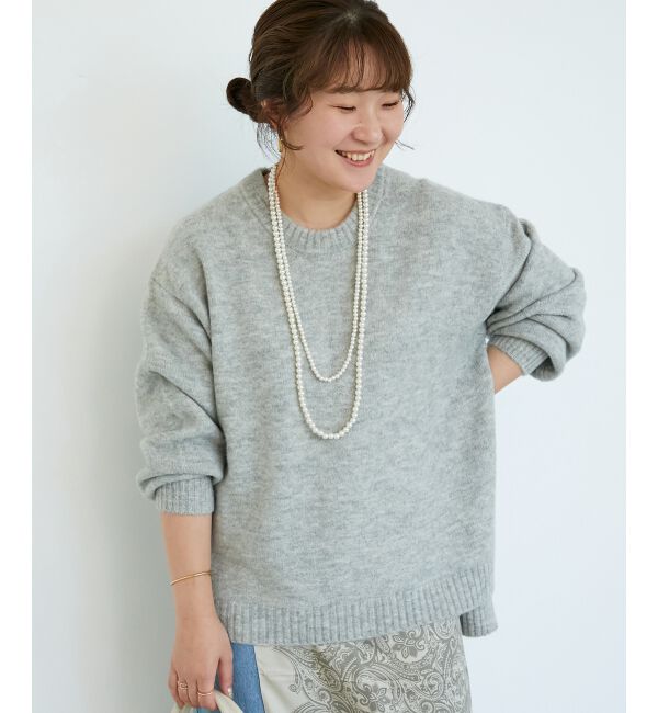  「《WEB限定アイテム》ワイドシルエットクルーネックプルオーバー」|ニット・セーター|L／グレー