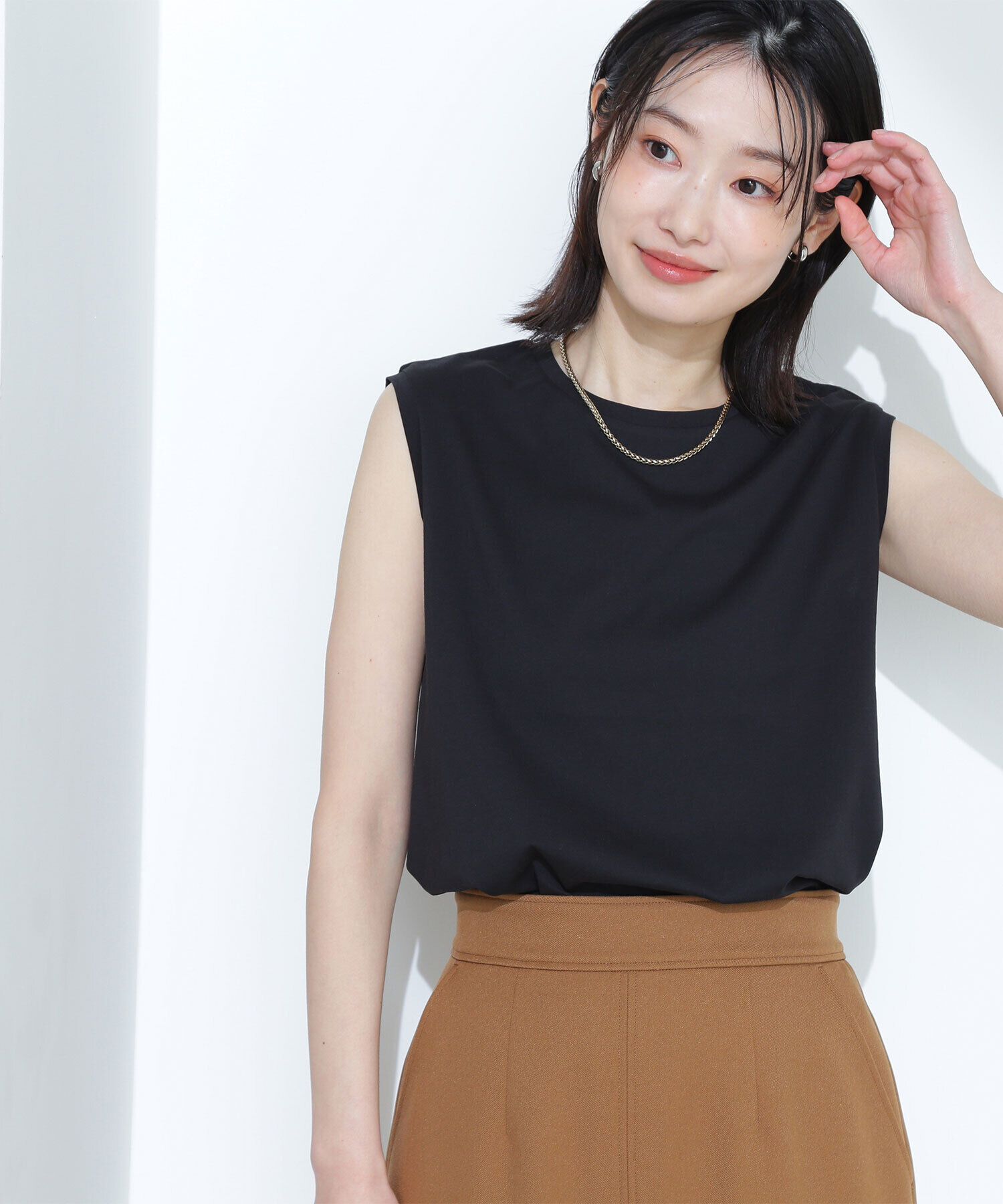  「メタルプレートノースリーブカットソー」|Tシャツ・カットソー|