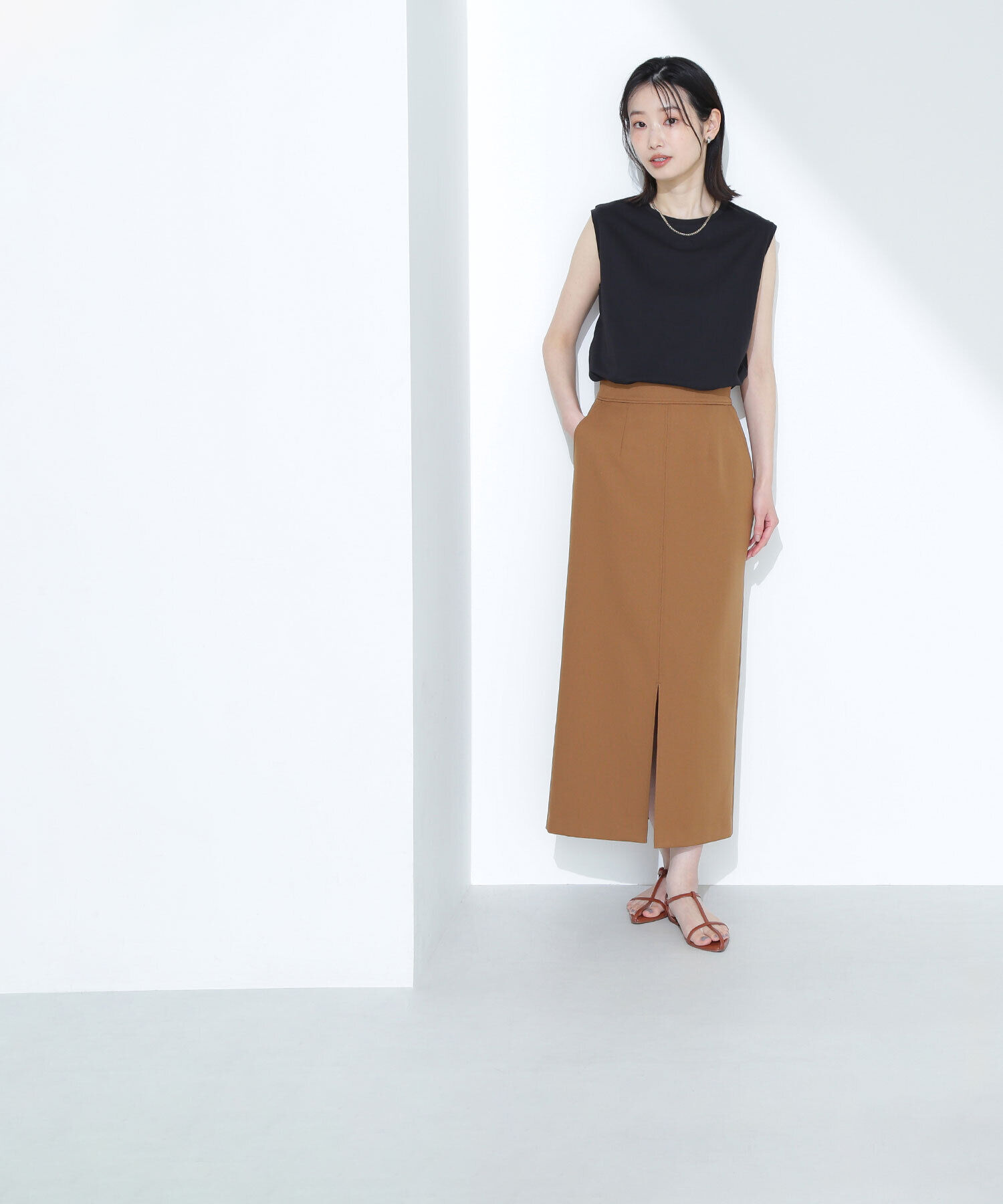  「メタルプレートノースリーブカットソー」|Tシャツ・カットソー|