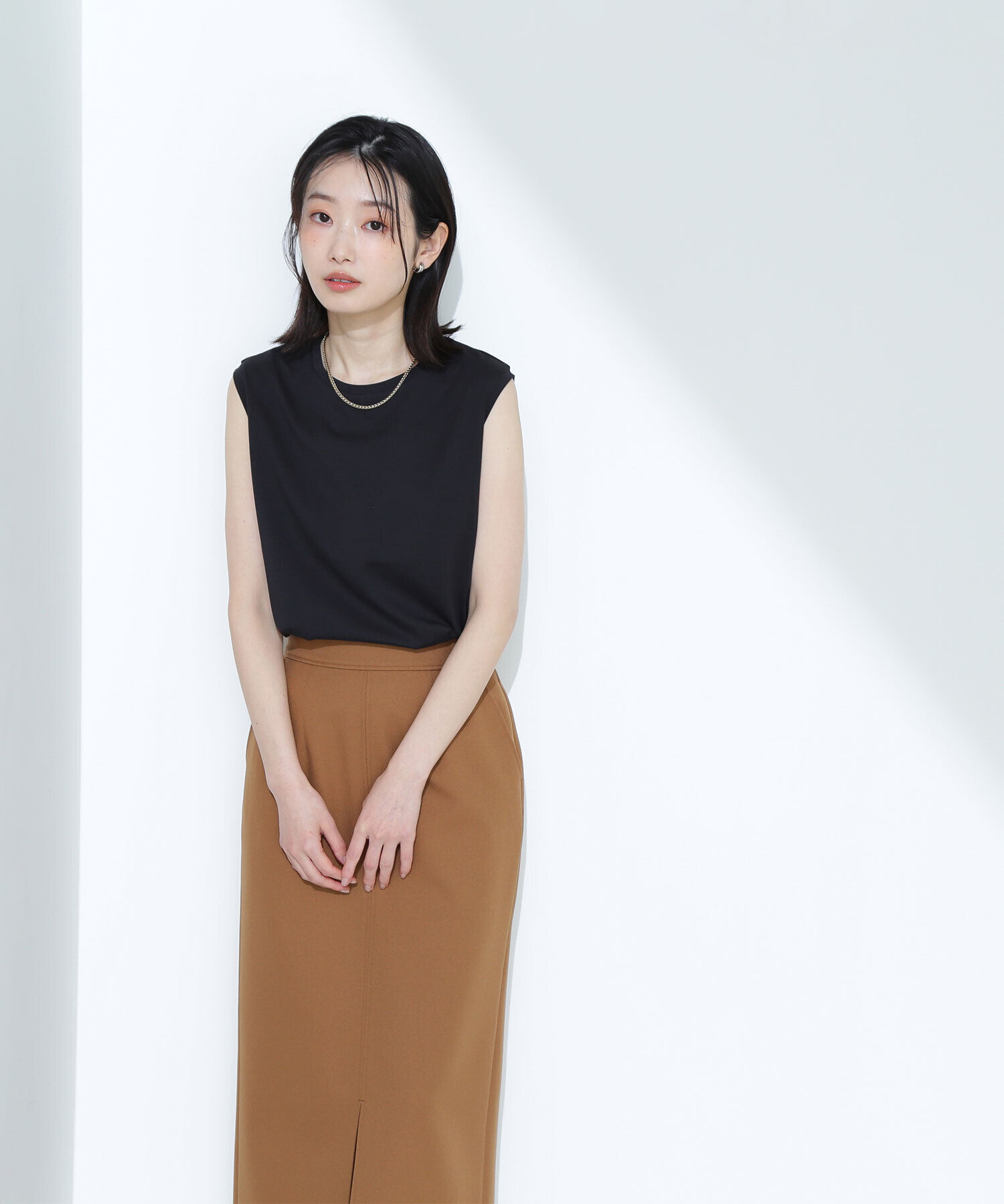  「メタルプレートノースリーブカットソー」|Tシャツ・カットソー|