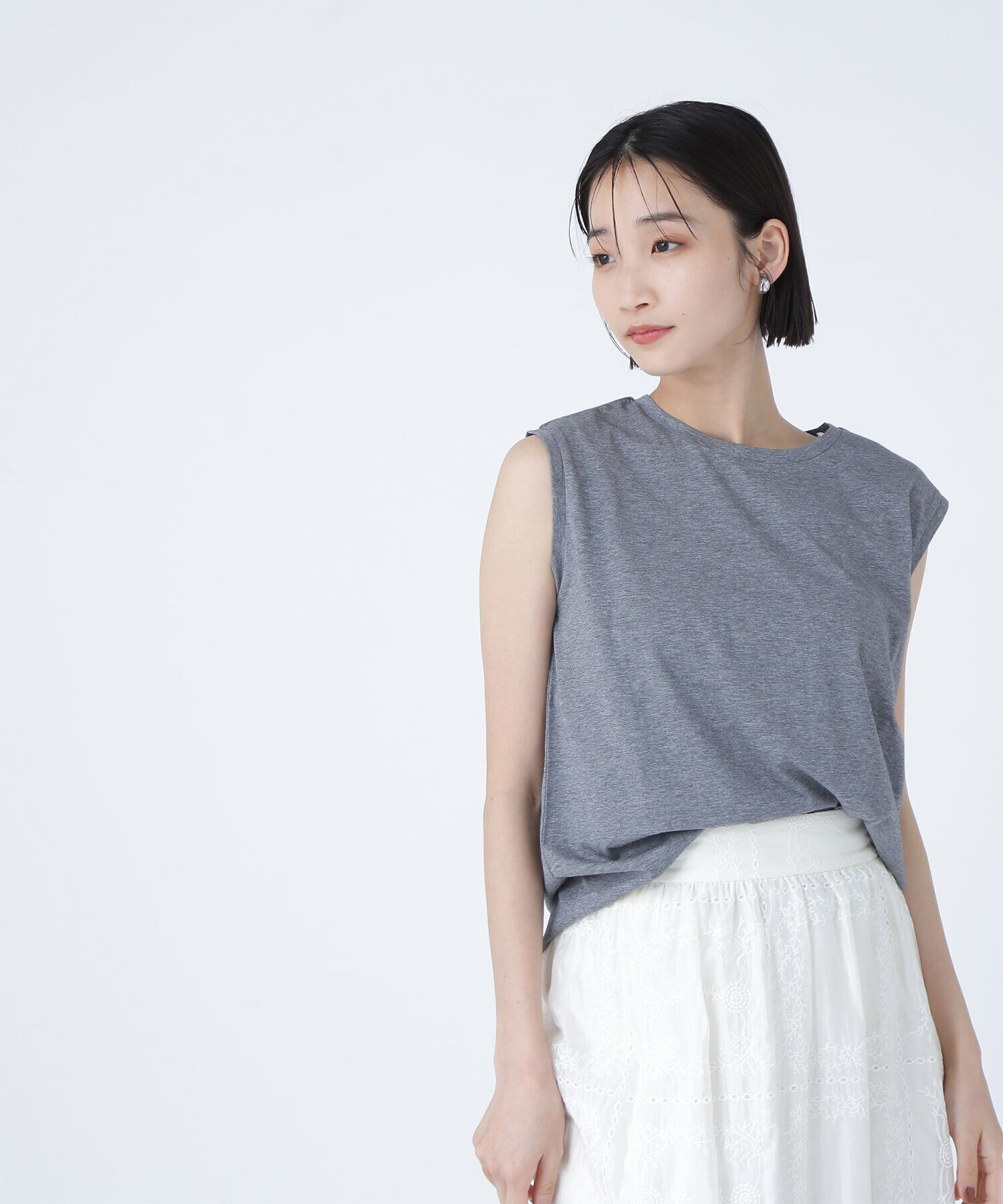  「メタルプレートノースリーブカットソー」|Tシャツ・カットソー|