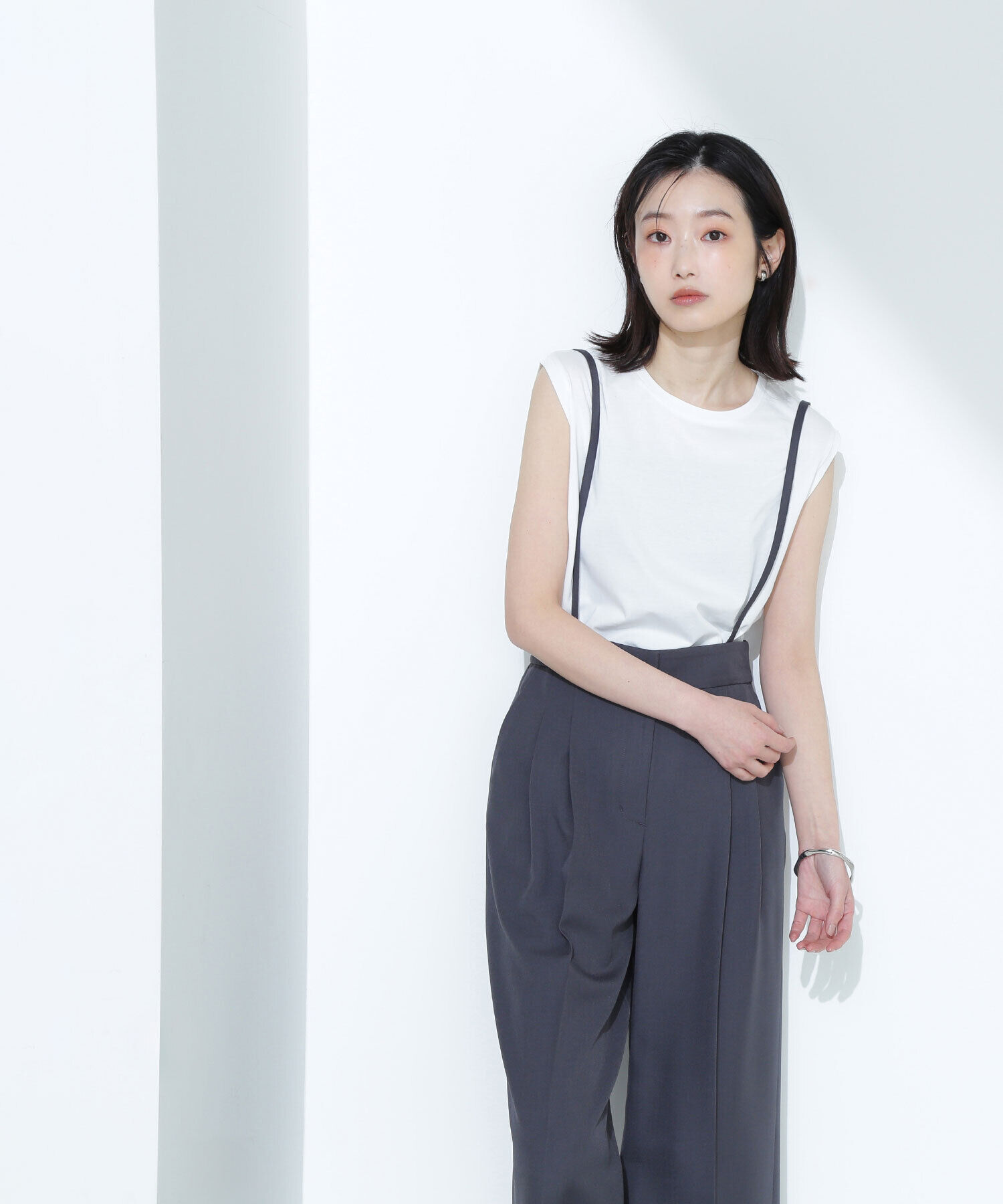  「メタルプレートノースリーブカットソー」|Tシャツ・カットソー|