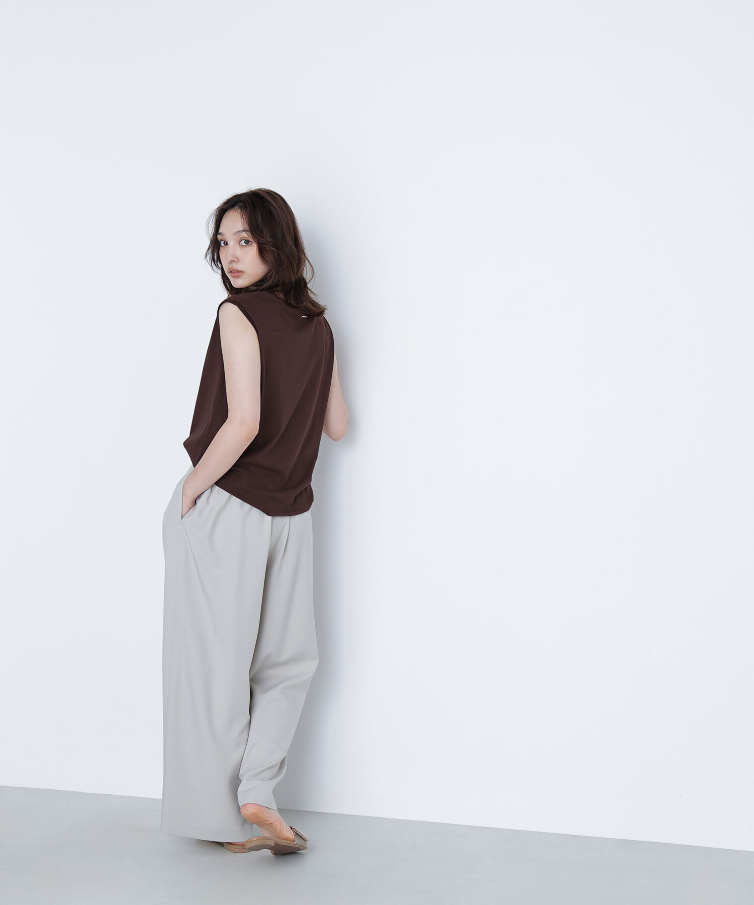  「メタルプレートノースリーブカットソー」|Tシャツ・カットソー|