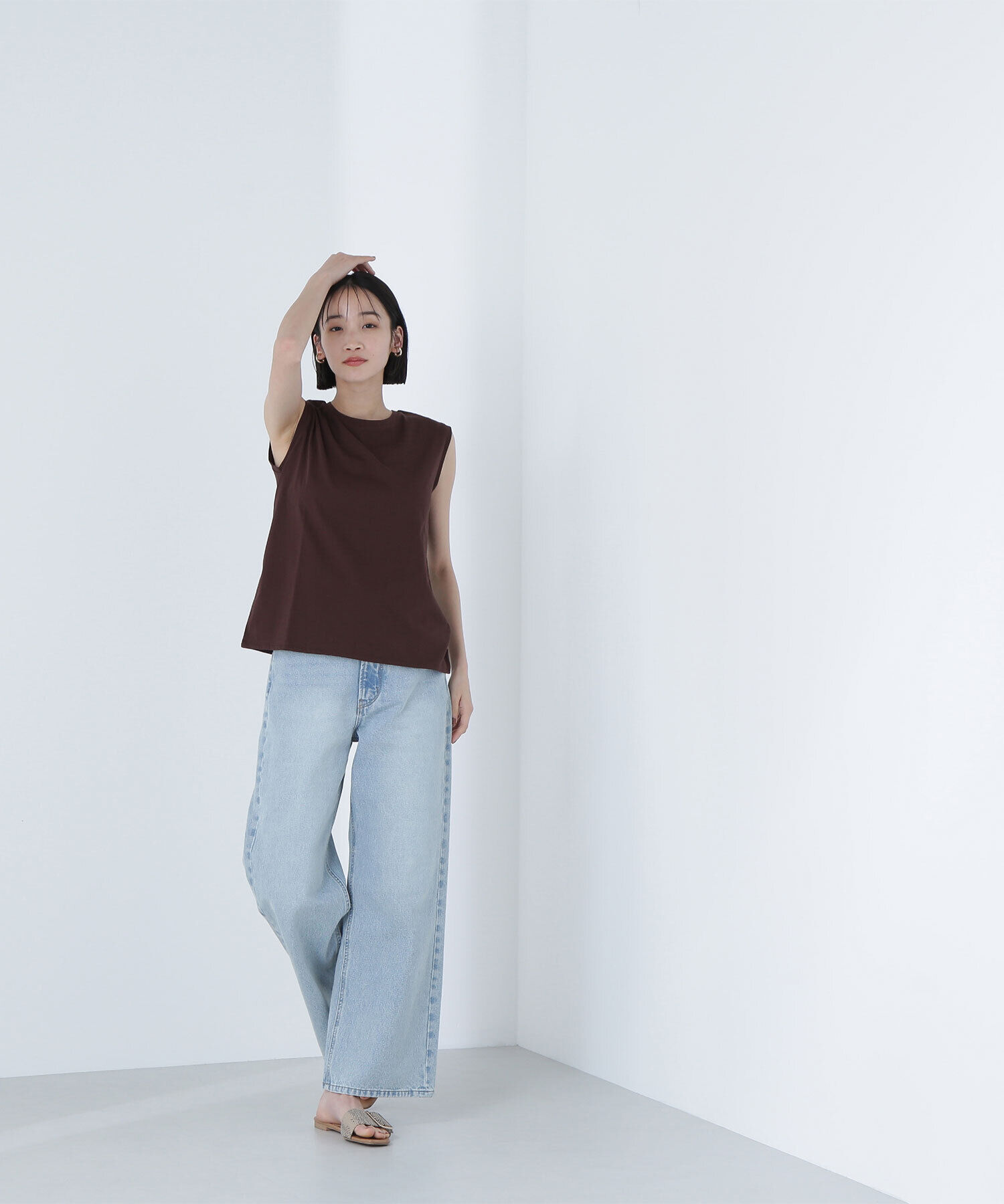  「メタルプレートノースリーブカットソー」|Tシャツ・カットソー|