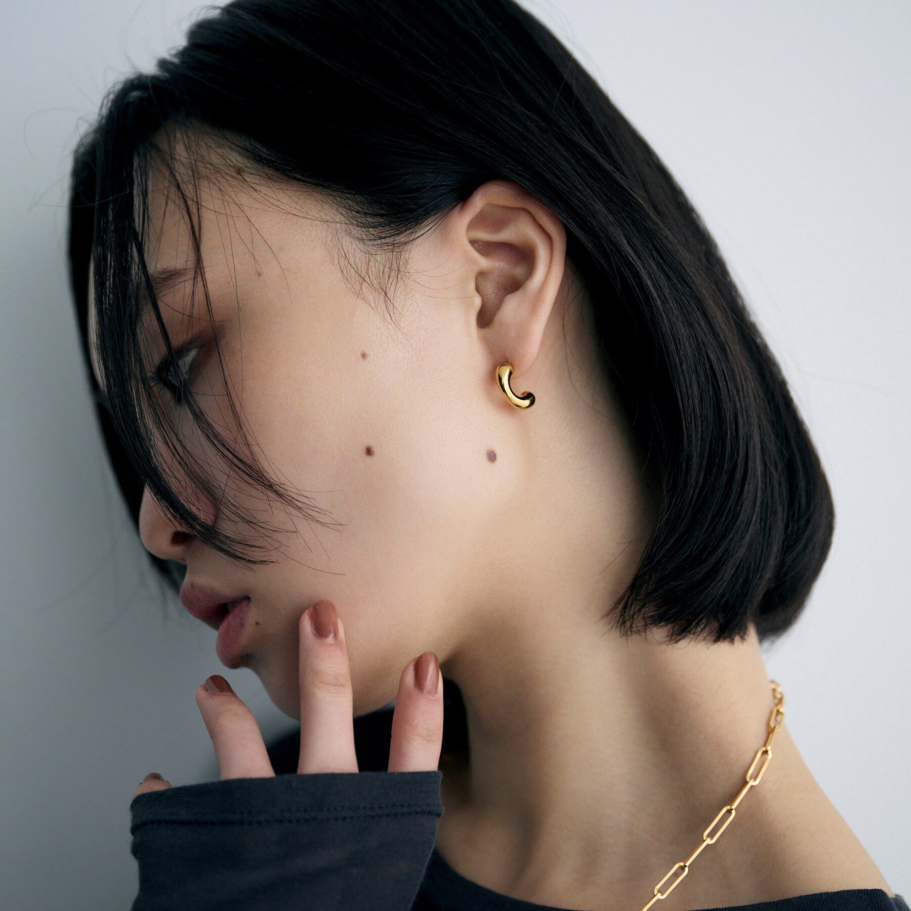 COCOSHNIK ONKITSCH「シルバー ニュアンスアークピアス GP」|ピアス|