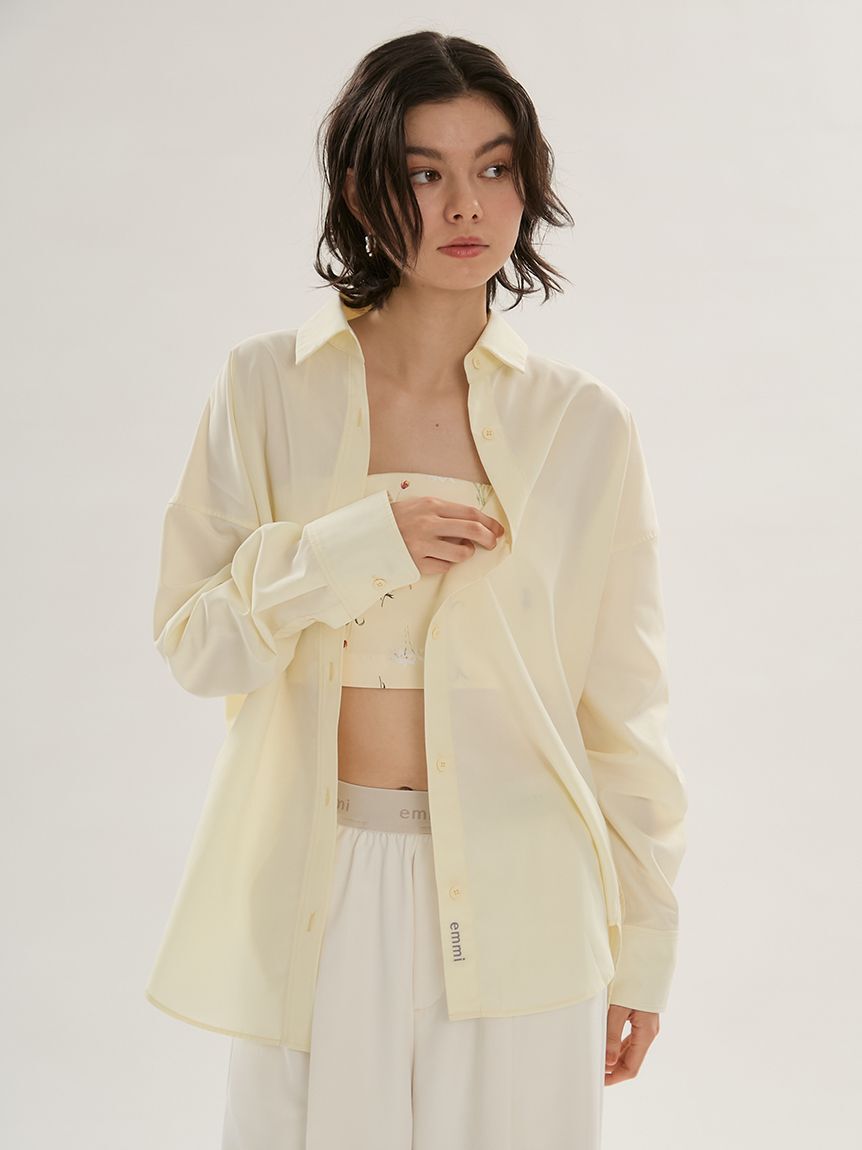 emmi atelier「【LUMISHADE】ベーシックシャツ/UVカット/接触冷感」|シャツ・ブラウス|YEL