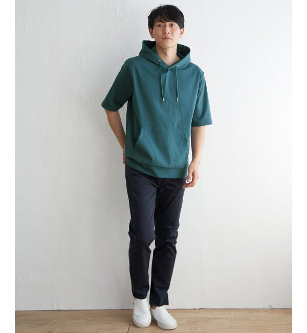 ikka「【接触冷感／抗菌防臭】GOKU楽セイケツ5分袖パーカー」|Tシャツ・カットソー|
