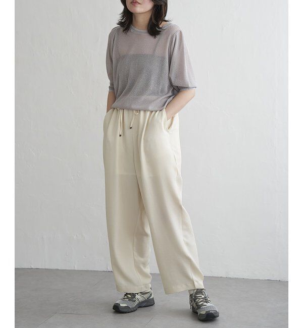 VENCE share style「梨地袖配色トップス」|ニット・セーター|