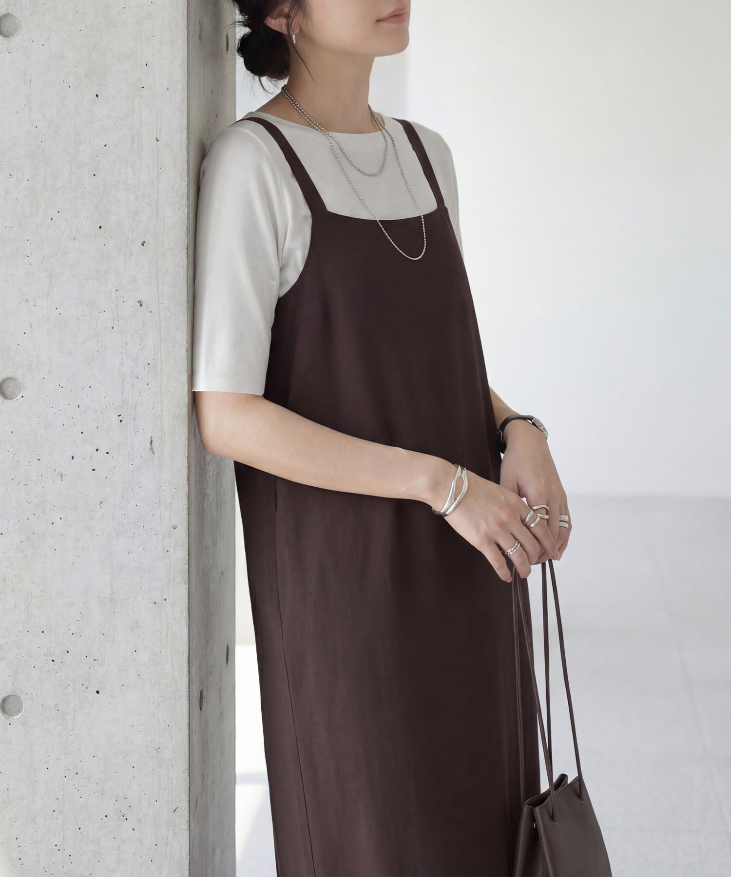 STYLE DELI「サラッとした５分袖ボートネックニットB」|ニット・セーター|