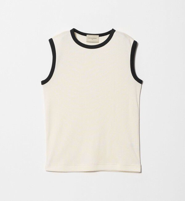 UNITED ARROWS「リブ バイカラーパイピング ノースリーブ Tシャツ」|タンクトップ|OFF WHITE