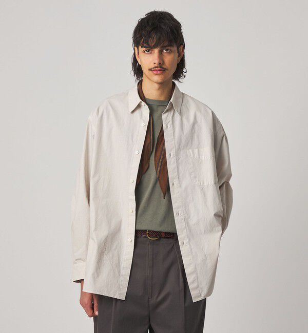 Steven Alan＞ ガーメントダイ ポプリン レギュラーカラー シャツ