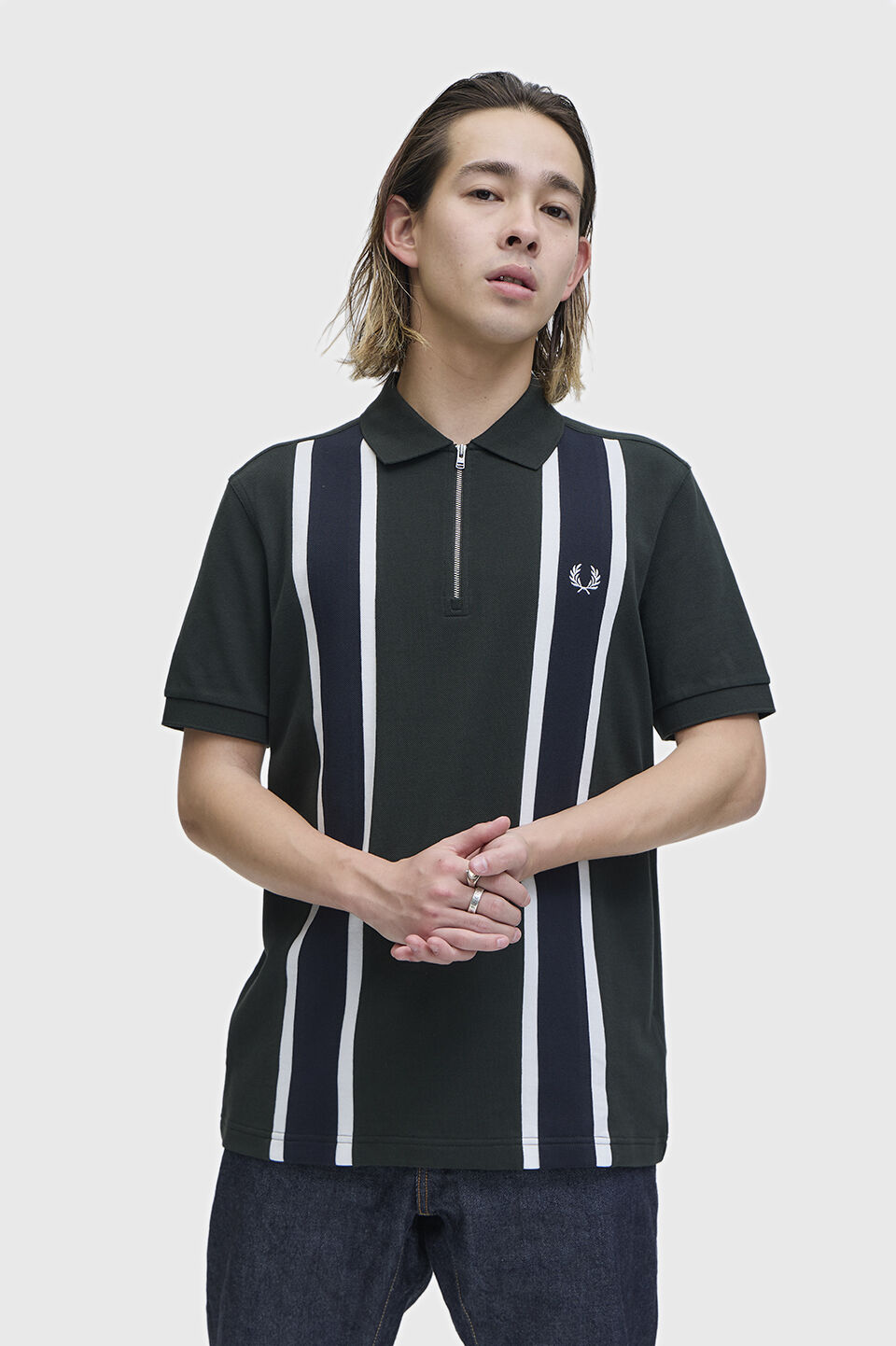 FRED PERRY 「Tramline Polo Shirt／トラムラインポロシャツ」|ポロシャツ|NIGHT GREEN