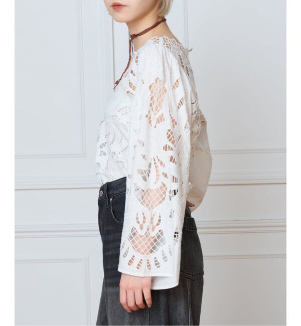 IENA LA BOUCLE「《予約》IENA LA BOUCLE カットワーク刺繍ブラウス」|シャツ・ブラウス|