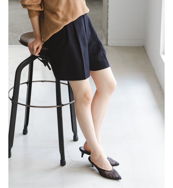 NOBLE「《セットアップ対応》ドンゴロスフレアショートパンツ」|その他|ネイビー