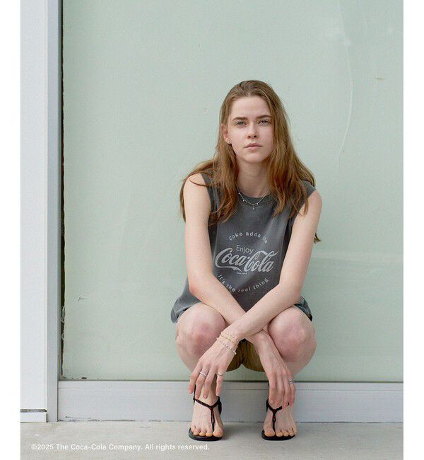 SALON adam et rope'「Coca-Cola ビンテージライクノースリーブTシャツ」|Tシャツ・カットソー|