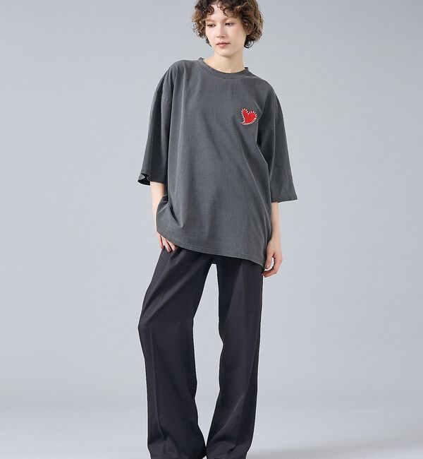ABAHOUSE「【Revo. / レヴォ】TH-3786-A ハートエンブロイ ピグメント加工」|Tシャツ・カットソー|
