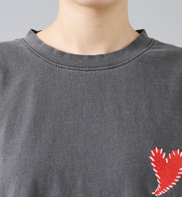 ABAHOUSE「【Revo. / レヴォ】TH-3786-A ハートエンブロイ ピグメント加工」|Tシャツ・カットソー|