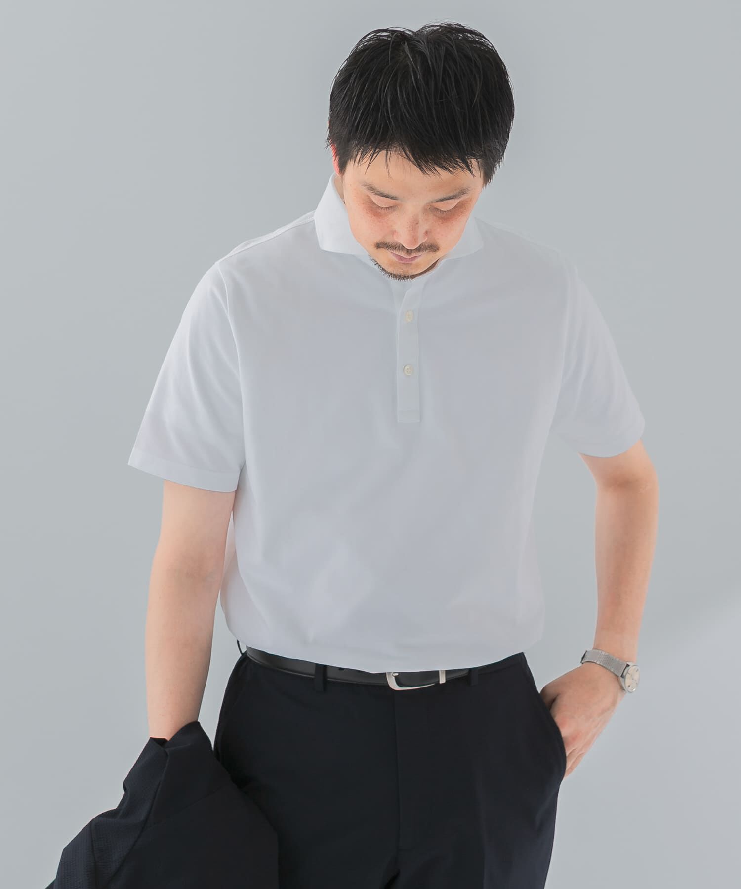 URBAN RESEARCH DOORS「『吸水速乾』LIFE STYLE TAILOR　カッタウェイ半袖プルオーバー」|シャツ・ブラウス|