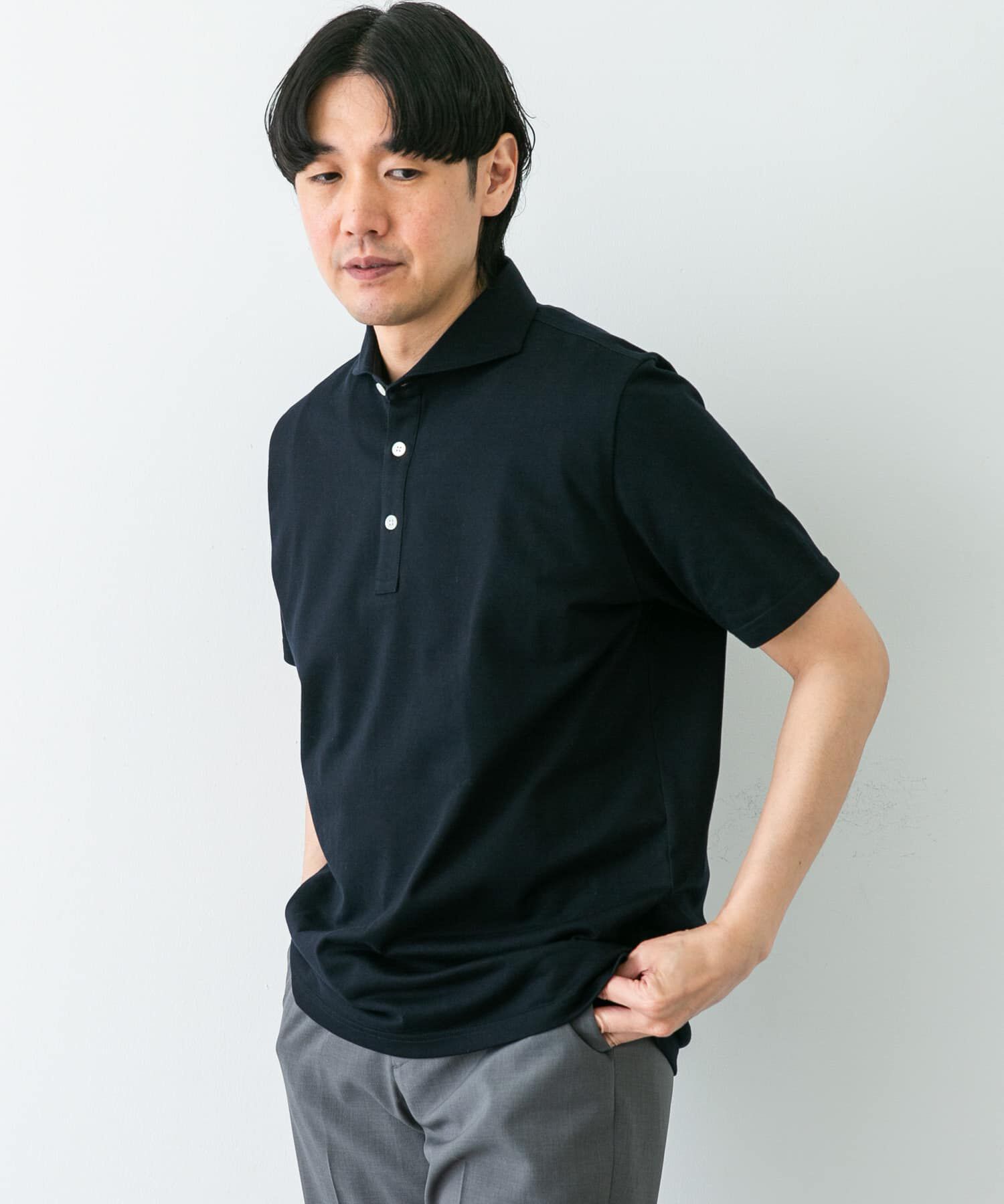 URBAN RESEARCH DOORS「『吸水速乾』LIFE STYLE TAILOR　カッタウェイ半袖プルオーバー」|シャツ・ブラウス|