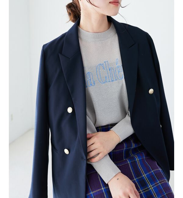 le.coeur blanc「シアー刺繍ロゴニットプルオーバー」|ニット・セーター|