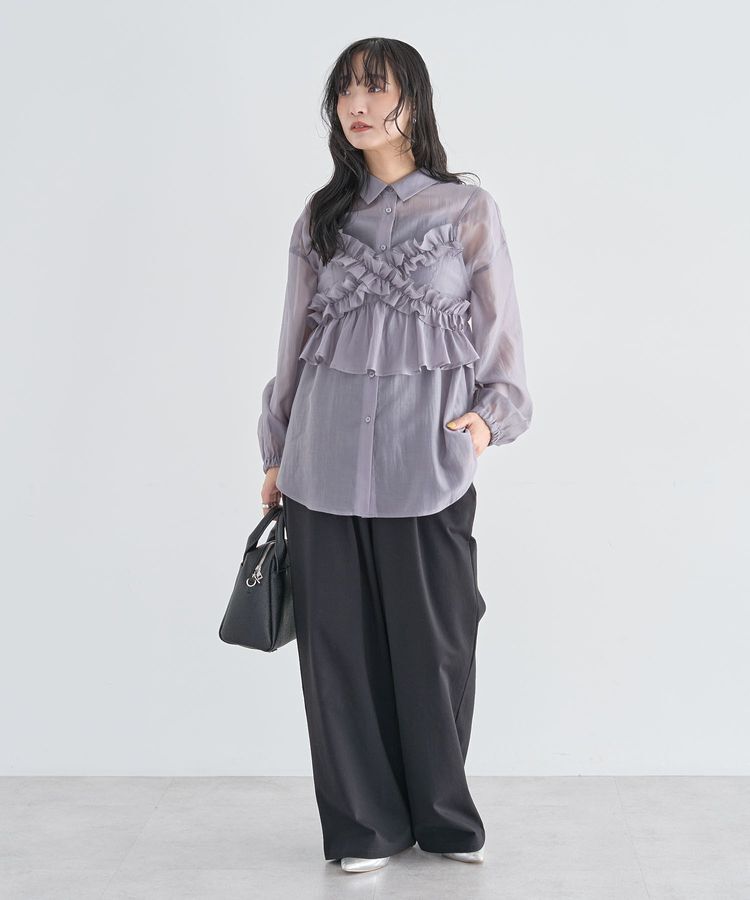 Green Parks「【WEB限定】SET2点フリルビスチェ+シャツチュニックⅡ」|シャツ・ブラウス|
