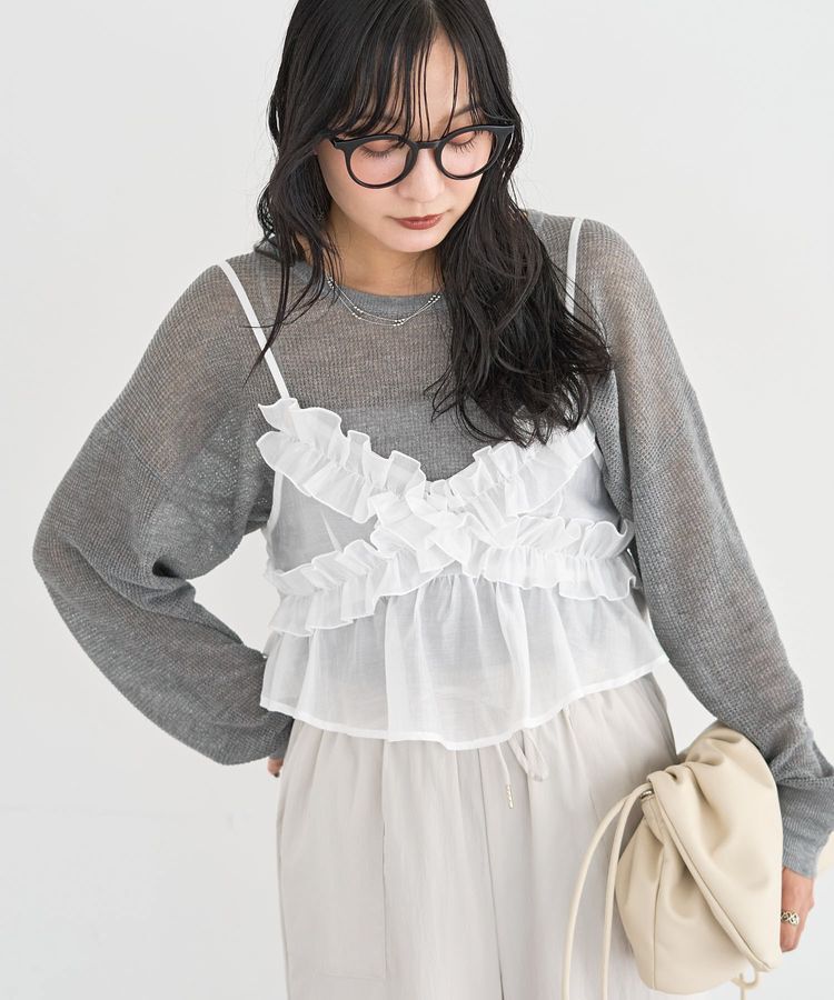 Green Parks「【WEB限定】SET2点フリルビスチェ+シャツチュニックⅡ」|シャツ・ブラウス|