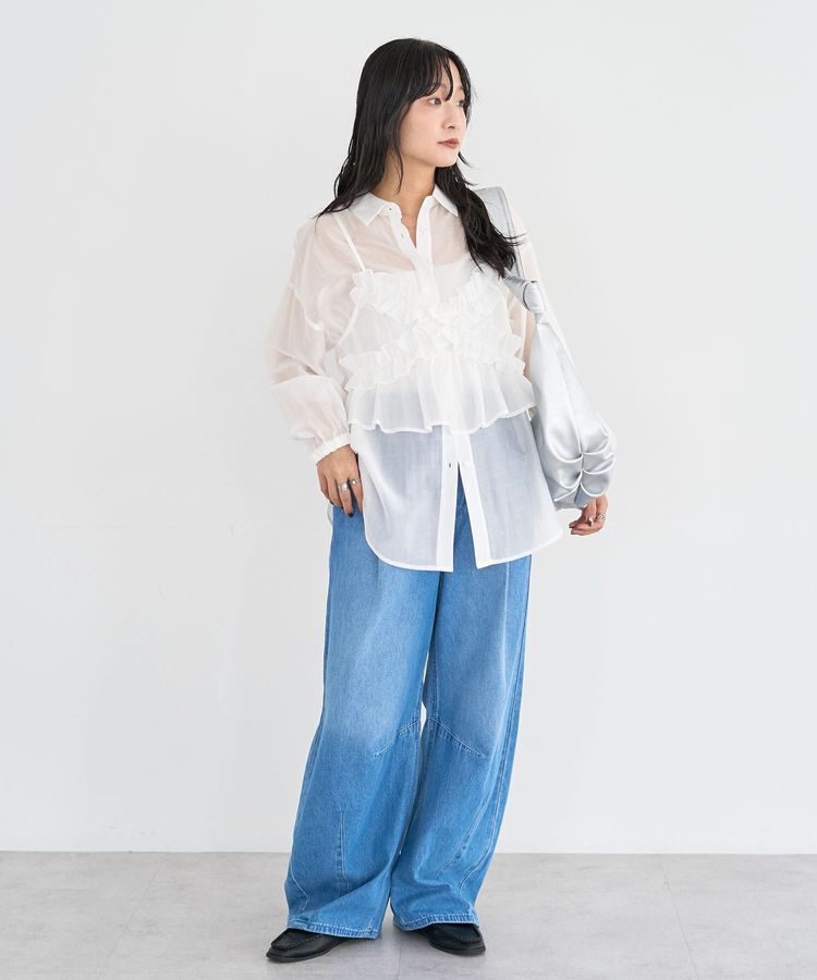 Green Parks「【WEB限定】SET2点フリルビスチェ+シャツチュニックⅡ」|シャツ・ブラウス|