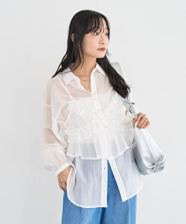 Green Parks「【WEB限定】SET2点フリルビスチェ+シャツチュニックⅡ」|シャツ・ブラウス|
