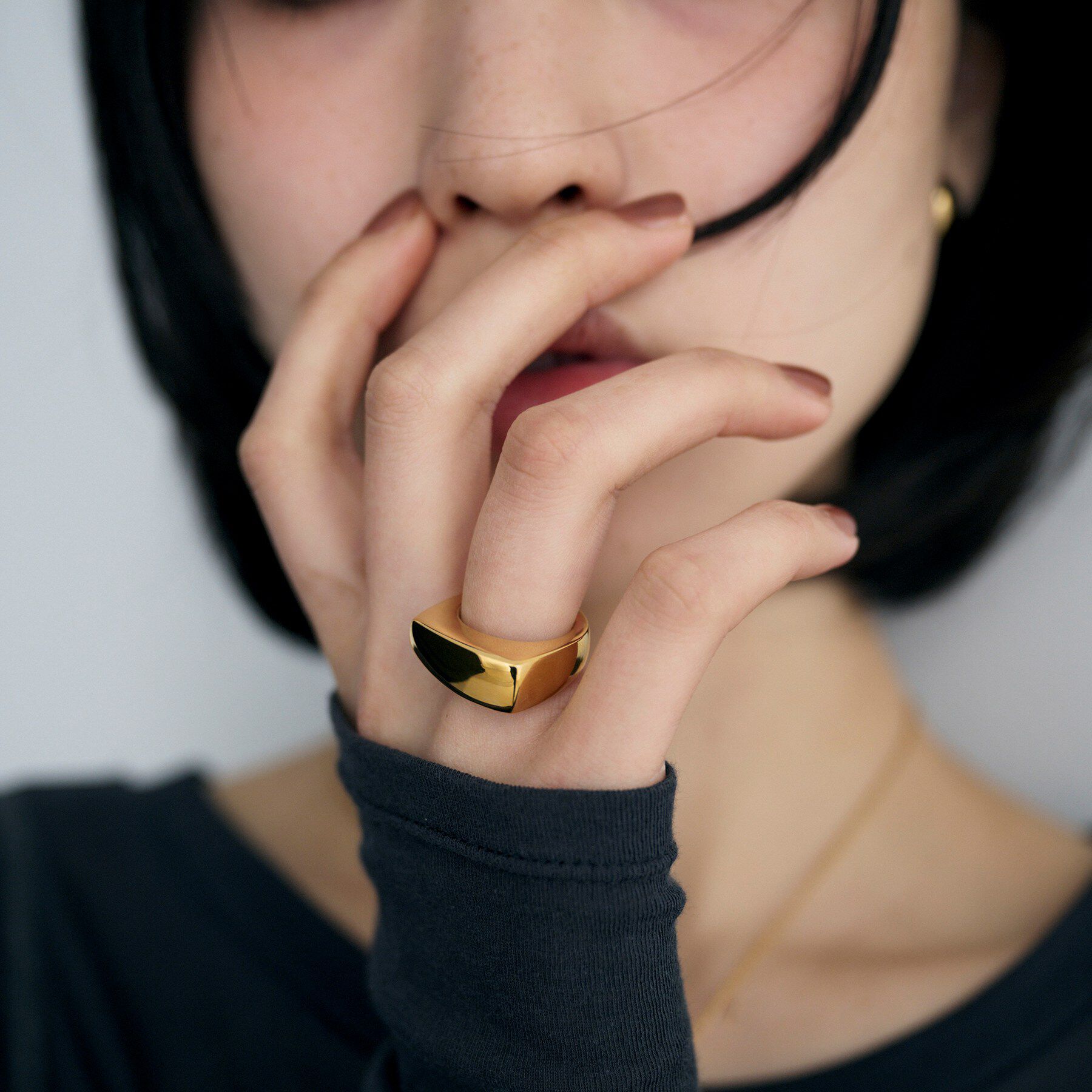COCOSHNIK ONKITSCH「シルバー ボリュームトラペーズシグネットリング GP」|リング|