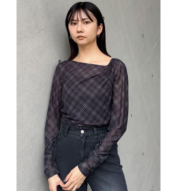 MURUA「チェックシアートップス」|Tシャツ・カットソー|