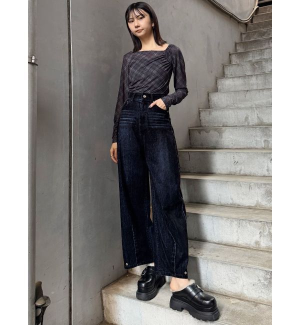 MURUA「チェックシアートップス」|Tシャツ・カットソー|