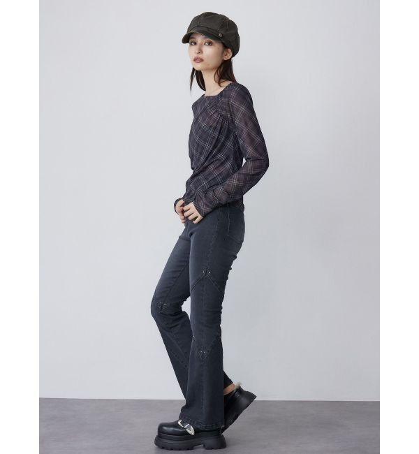 MURUA「チェックシアートップス」|Tシャツ・カットソー|