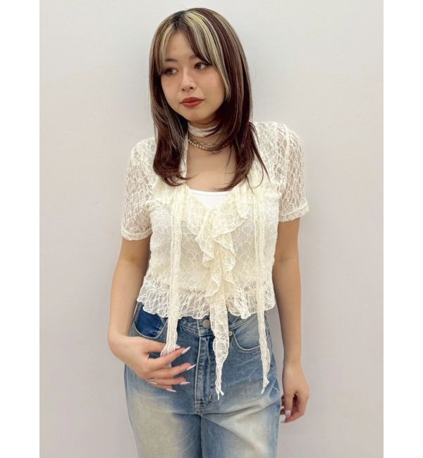 EVRIS「レースチョーカーネックトップス」|シャツ・ブラウス|