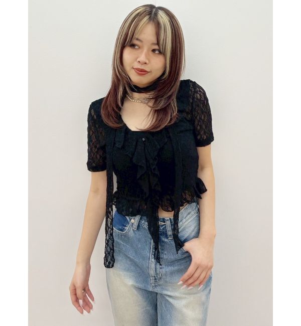 EVRIS「レースチョーカーネックトップス」|シャツ・ブラウス|