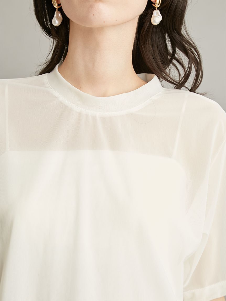 Mila Owen「シアーレイヤードサテントップス」|Tシャツ・カットソー|