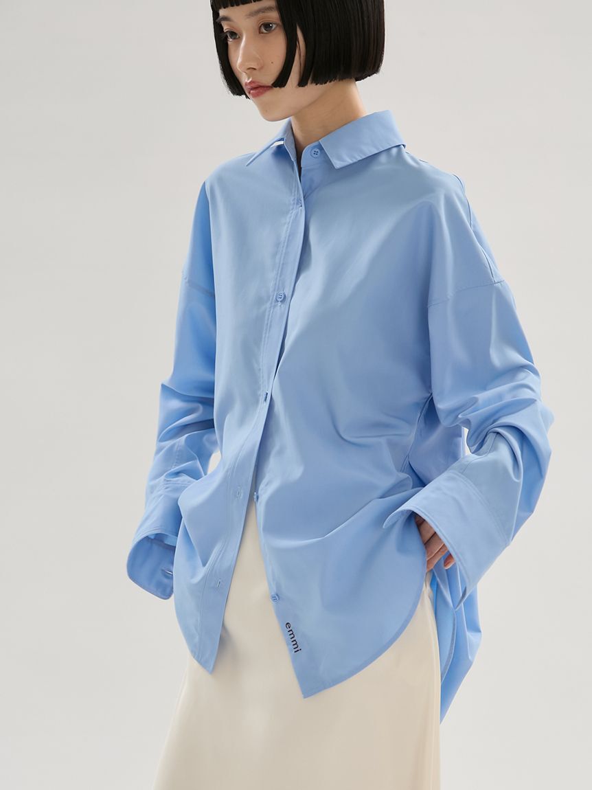emmi atelier「【LUMISHADE】ベーシックシャツ/UVカット/接触冷感」|シャツ・ブラウス|BLU