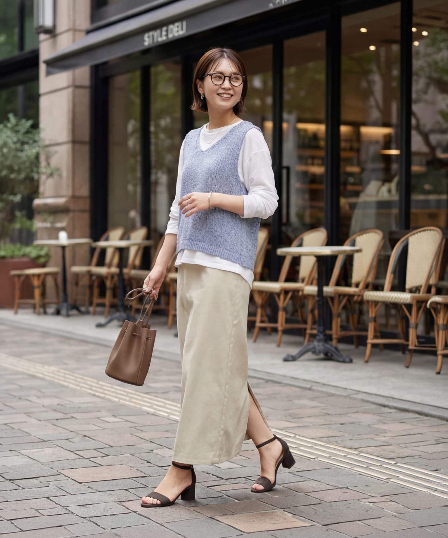 STYLE DELI「とろみ落ち感ニット編みカットトップス」|Tシャツ・カットソー|