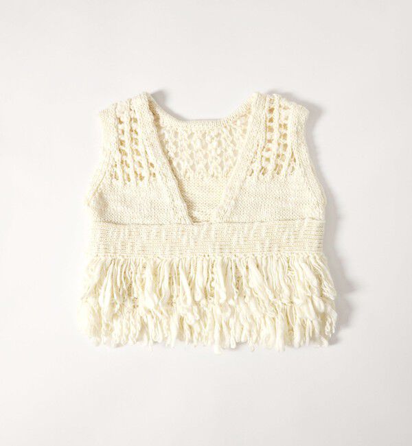 EMMEL REFINES「＜EMMEL REFINES＞EM フリンジ 2WAY ニットベスト」|ニット・セーター|OFF WHITE