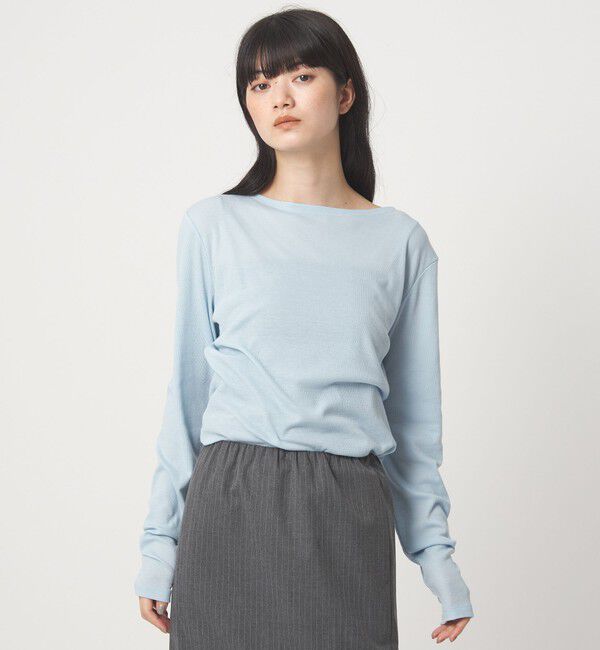 EMMEL REFINES「＜EMMEL REFINES＞EM テレコ ボートネック プルオーバー」|Tシャツ・カットソー|