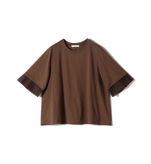SHIPS for women「【WEB限定】〈接触冷感 / UVカット〉シアー オーガンジー コンビ プルオーバー」|Tシャツ・カットソー|