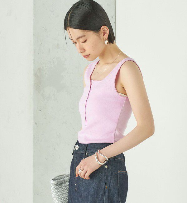 SHIPS for women「Wai＋:〈手洗い可能〉アイレット ヘンリー タンクトップ」|タンクトップ|