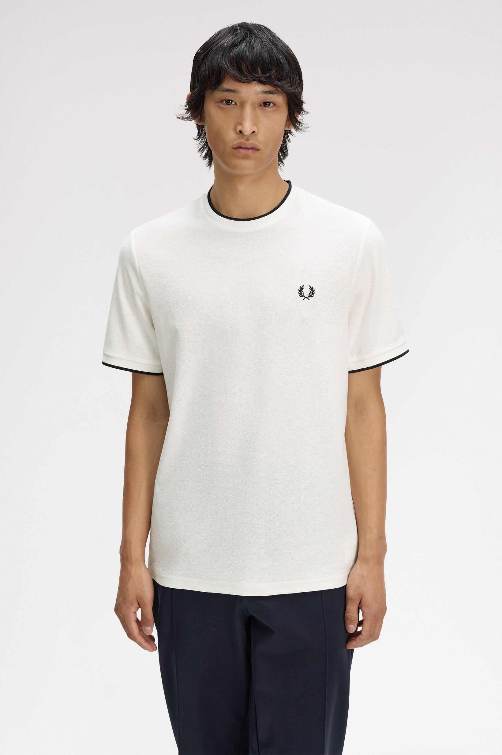 FRED PERRY 「Trim Detail Crepe Pique T-Shirt ／シングルティップTシャツ」|Tシャツ・カットソー|